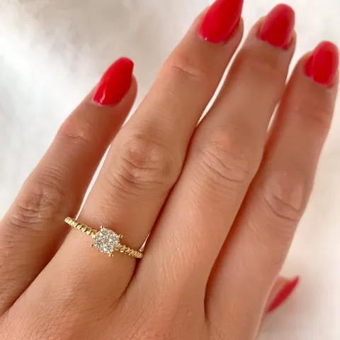 timantti sormus 14 karaatin kultaa 0,17 ct