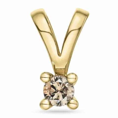 0,15 ct ruskea timantti solitaire-riipus 14 karaatti kultaa 0,15 ct