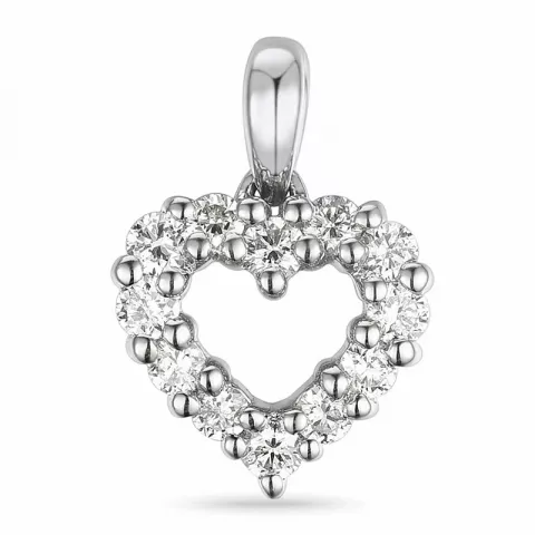 sydän timanttiriipus 14 karaatti valkokultaa 0,264 ct