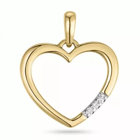 sydän timanttiriipus 14 karaatti kulta ja valkokultaa 0,015 ct