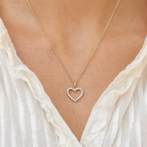 sydän timantti riipus 14 karaatti kultaa 0,33 ct