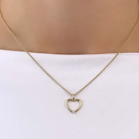 sydän timantti riipus 14 karaatti kultaa 0,019 ct
