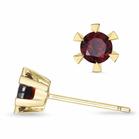 2 x 0,32 ct granaatti solitaire-nappikorvakorut 14 karaatin kultaa kanssa granaatti