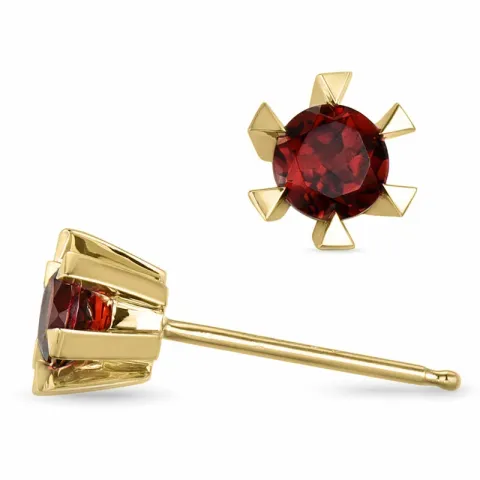 2 x 0,28 ct granaatti solitaire-nappikorvakorut 14 karaatin kultaa kanssa granaatti