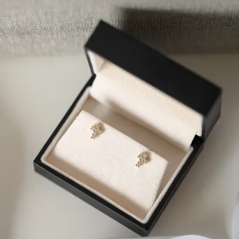 risti briljanttikorvakorut 14 karaatin kultaa kanssa timantti 