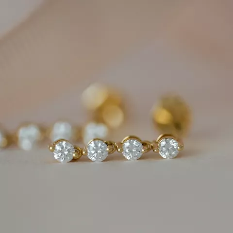 timantti nappikorvakorut 14 karaatin kultaa kanssa timantti 