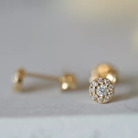 pyöreitä timantti nappikorvakorut 14 karaatin kultaa kanssa timantti 