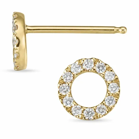 pyöreitä briljantti nappikorvakorut 14 karaatin kultaa kanssa timantti 