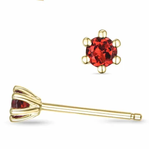 2 x 0,14 ct granaatti solitaire-nappikorvakorut 14 karaatin kultaa kanssa granaatti 
