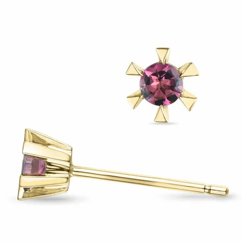 2 x 0,10 ct pinkki turmaliini solitaire-nappikorvakorut 14 karaatin kultaa kanssa turmaliini