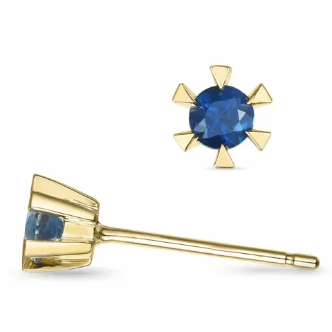 2 x 0,13 ct safiiri solitaire-nappikorvakorut 14 karaatin kultaa kanssa safiiri