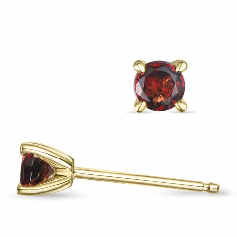 2 x 0,28 ct granaatti solitaire-nappikorvakorut 14 karaatin kultaa kanssa granaatti