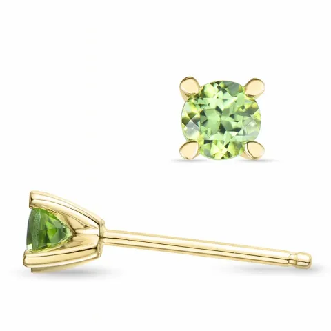 2 x 0,23 ct peridootti solitaire-nappikorvakorut 14 karaatin kultaa kanssa peridootti