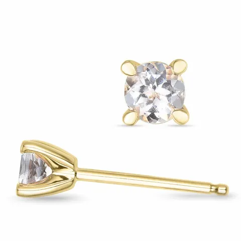 2 x 0,19 ct Morganite solitaire-nappikorvakorut 14 karaatin kultaa kanssa Morganite