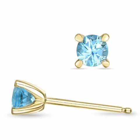 2 x 0,30 ct topaasi solitaire-nappikorvakorut 14 karaatin kultaa kanssa topaasi