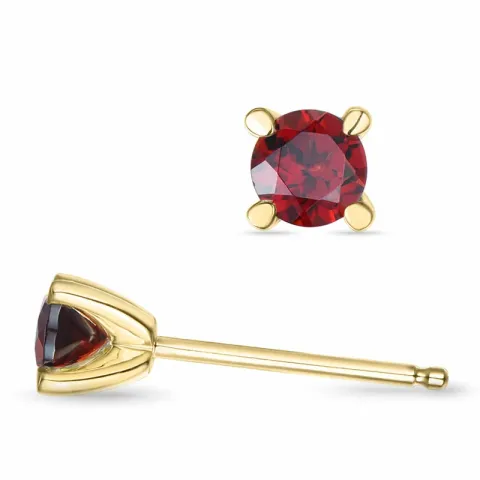 2 x 0,32 ct granaatti solitaire-nappikorvakorut 14 karaatin kultaa kanssa granaatti