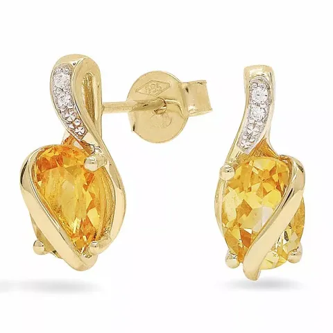 sitriini kultakorvakorut 14 karaatin kultaa kanssa 