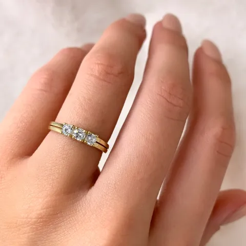 zirkoni alianssisormus 14 karaatin kultaa