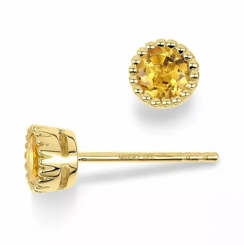 5 mm nappikorvakorut 14 karaatin kultaa kanssa sitriini