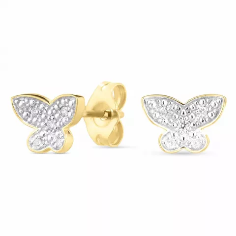 perhoset briljanttikorvakorut 14 karaatin kultaa, jossa on r kanssa timantti 