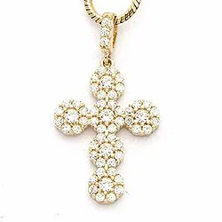 Risti valkoinen zirkoni riipus  9 karaatin kultaa