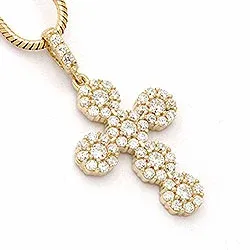 Risti valkoinen zirkoni riipus  9 karaatin kultaa