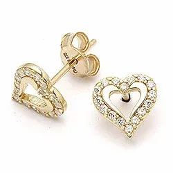 sydän korvarenkaat 9 karaatin kultaa kanssa 
