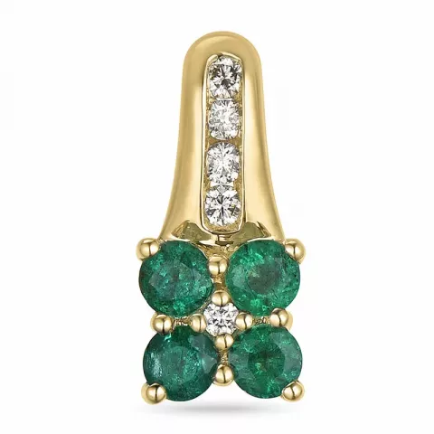 kukka smaragdi timanttiriipus 14 karaatti kultaa 0,07 ct 0,424 ct