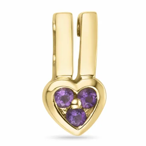 sydän ametisti riipus 14 karaatti kultaa 0,088 ct
