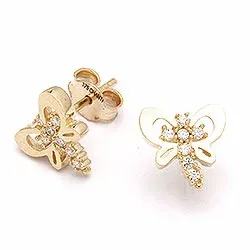 perhoset nappikorvakorut 9 karaatin kultaa kanssa 