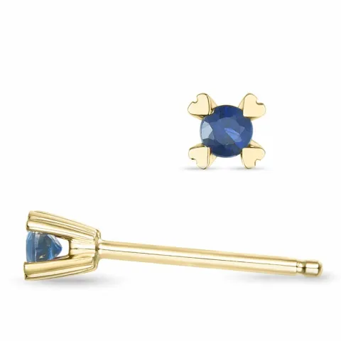 2 x 0,07 ct safiiri solitaire-nappikorvakorut 14 karaatin kultaa kanssa safiiri