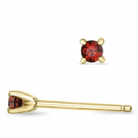 2 x 0,06 ct granaatti solitaire-nappikorvakorut 14 karaatin kultaa kanssa granaatti