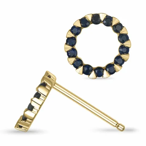 ääretön-merkki nappikorvakorut 14 karaatin kultaa kanssa safiiri