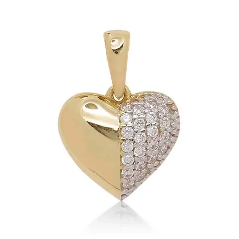 sydän zirkoni riipus  9 karaatin kultaa