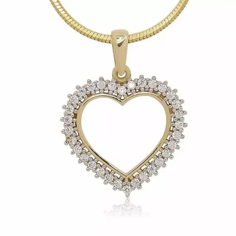 sydän zirkoni riipus  9 karaatin kultaa