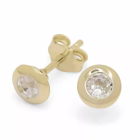 pyöreitä nappikorvakorut 9 karaatin kultaa kanssa zirkoni