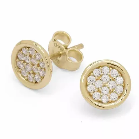 pyöreitä nappikorvakorut 9 karaatin kultaa kanssa zirkoni