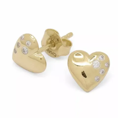 sydän nappikorvakorut 9 karaatin kultaa kanssa zirkoni