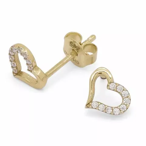 sydän korvarenkaat 9 karaatin kultaa kanssa zirkoni