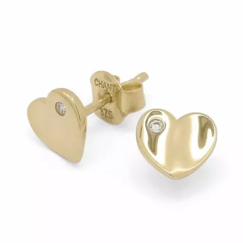 sydän korvarenkaat 9 karaatin kultaa kanssa zirkoni