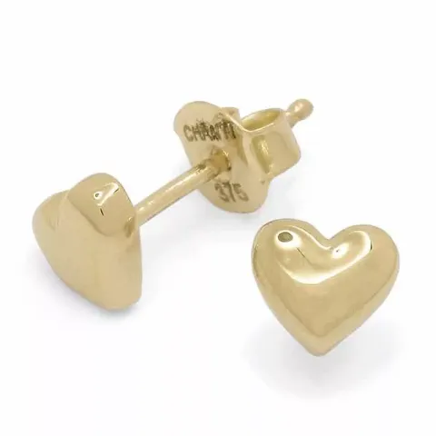 Sydän korvarenkaat 9 karaatin kultaa