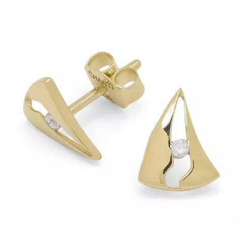 nappikorvakorut 9 karaatin kultaa kanssa zirkoni