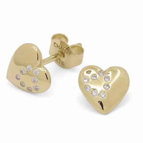 sydän korvarenkaat 9 karaatin kultaa kanssa zirkoni