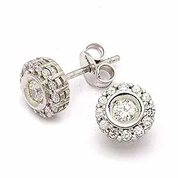 pyöreitä korvarenkaat 9 karaatin valkokultaa kanssa 