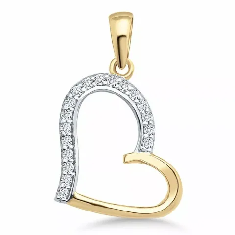 sydän riipus  9 karaatin kultaa ja valkokult