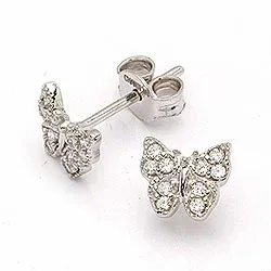 perhoset korvarenkaat 9 karaatin valkokultaa kanssa 