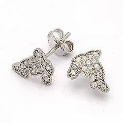 delfiini korvarenkaat 9 karaatin valkokultaa kanssa 