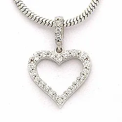 sydän valkoinen zirkoni riipus  9 karaatin valkokultaa