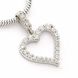 sydän valkoinen zirkoni riipus  9 karaatin valkokultaa