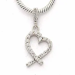 Sydän riipus  9 karaatin valkokultaa